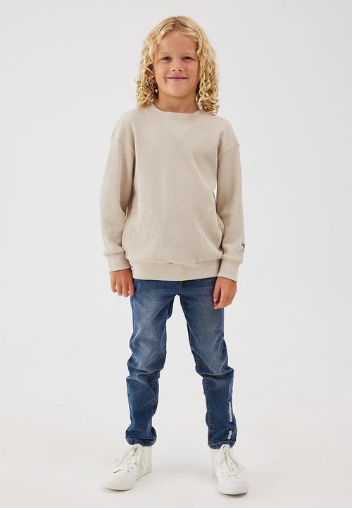 Cotton On - Long sleeve waffle pullover - rainy day