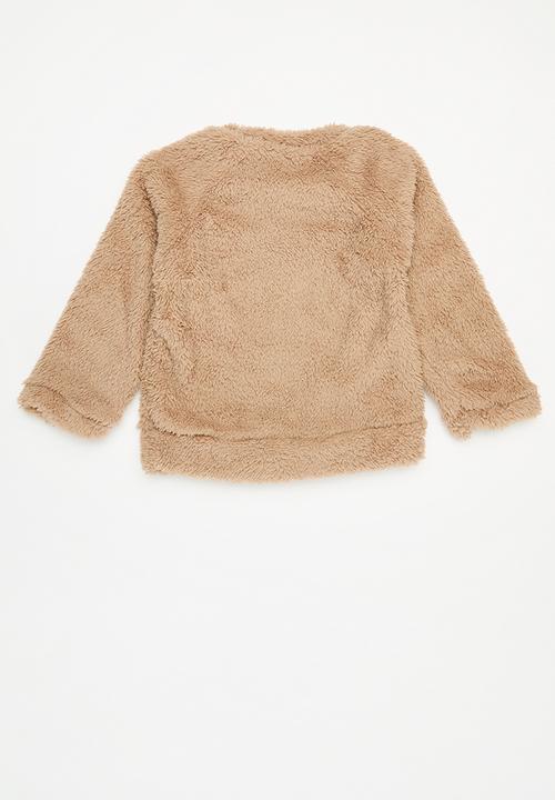 Pop Candy - Bear print sweat top - brown