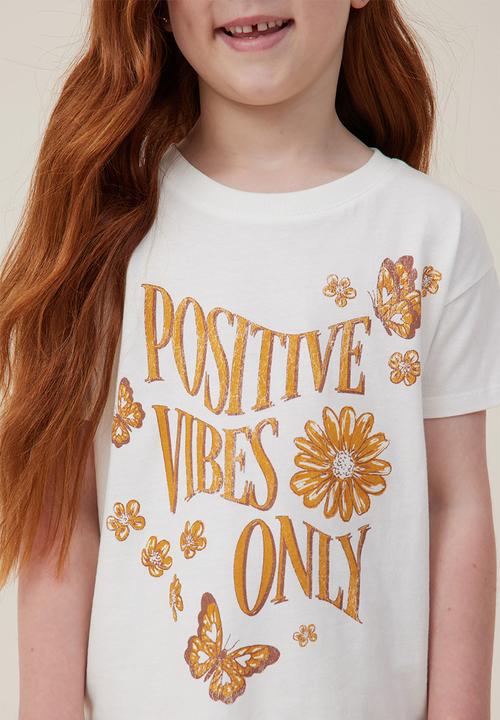 Cotton On - Poppy short sleeve print tee - vanilla/positive vibes