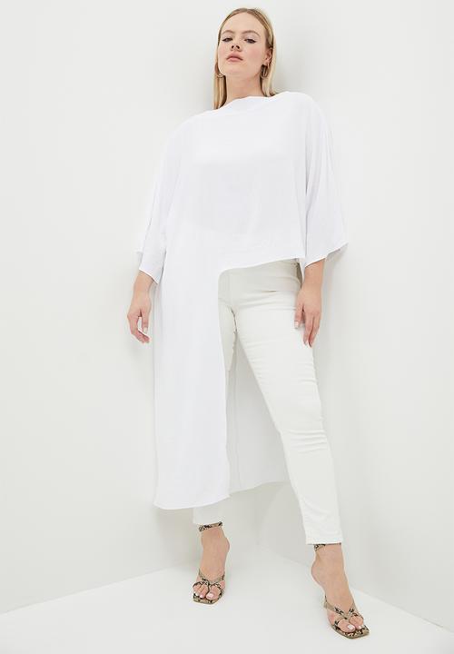 Superbalist - Exaggerated drape shell - white