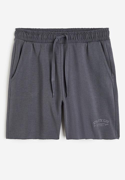 H&M - Embroidered sweatshirt shorts - dark grey 