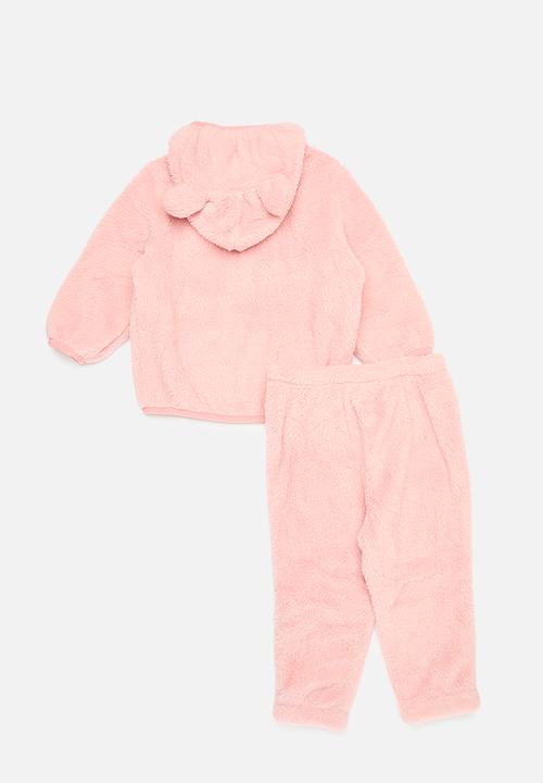 Pop Candy - Teddy fleece tracksuit set - pink