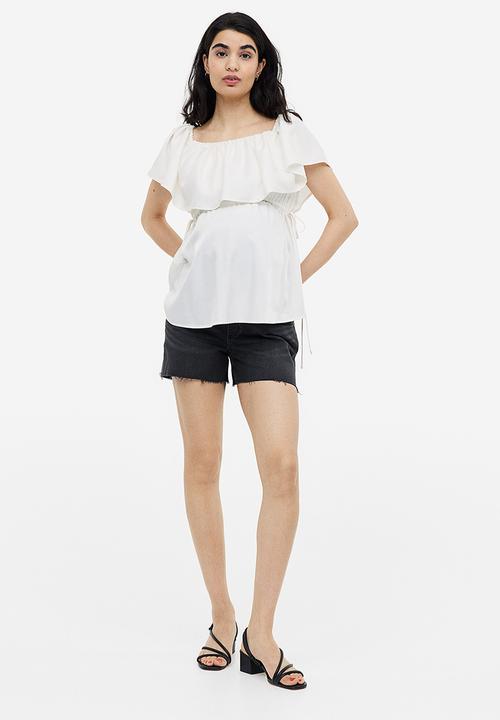 H&M - Mama denim shorts - black washed out
