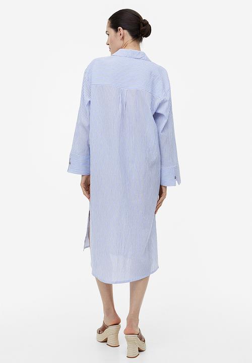 H&M - Crêpe shirt dress - blue striped