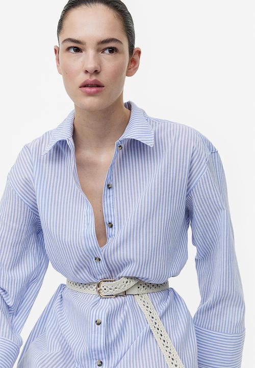 H&M - Crêpe shirt dress - blue striped