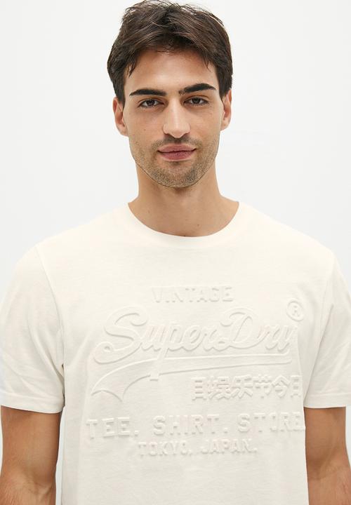 Superdry. - Embossed vl T-shirt - cream
