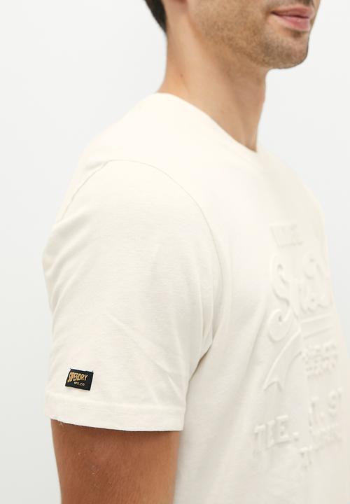 Superdry. - Embossed vl T-shirt - cream