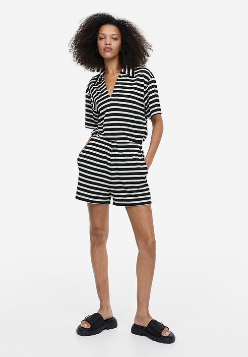 H&M - Jersey shorts - black striped
