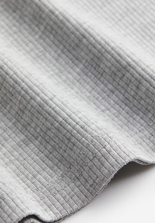 H&M - Ribbed cotton vest top - light grey marl
