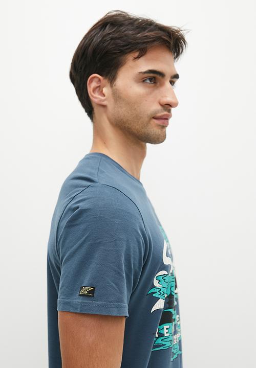 Superdry. - Japanese vl graphic T-shirt - blue bottle