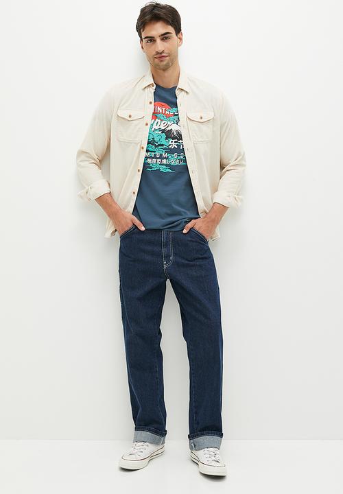 Superdry. - Japanese vl graphic T-shirt - blue bottle