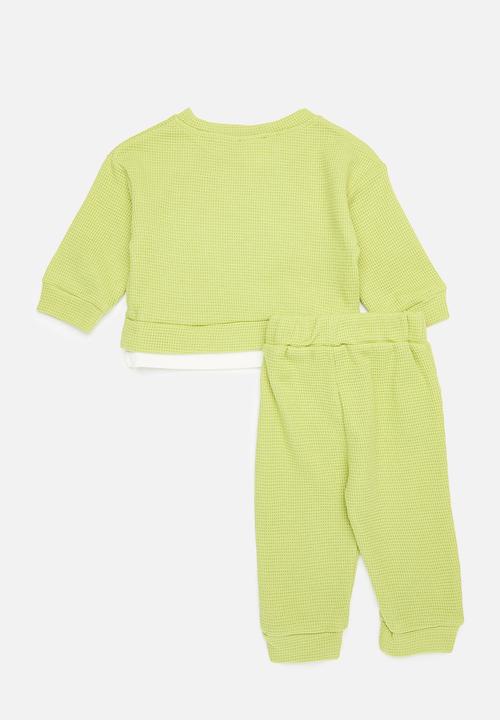 Pop Candy - Waffle knit tracksuit set - olive green