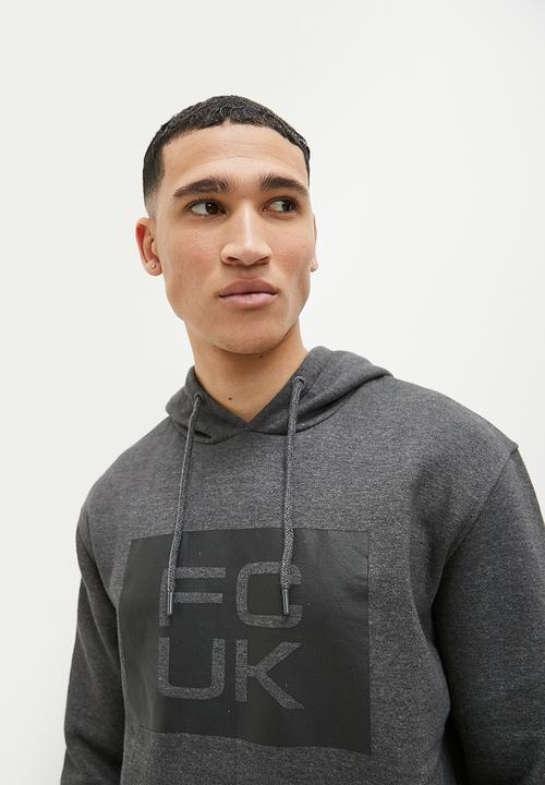 French Connection -  FC S square large o/head - charcoal mel & black 