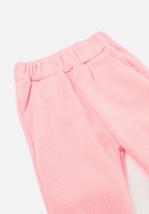 Pop Candy - Waffle knit tracksuit set - pink