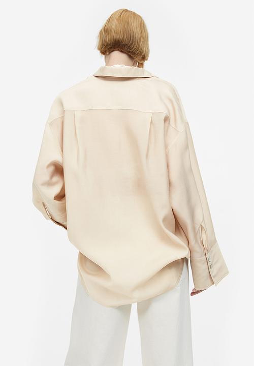 H&M - Oversized lyocell-blend shirt - light beige