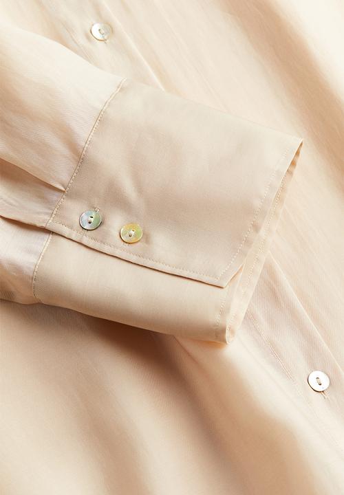H&M - Oversized lyocell-blend shirt - light beige