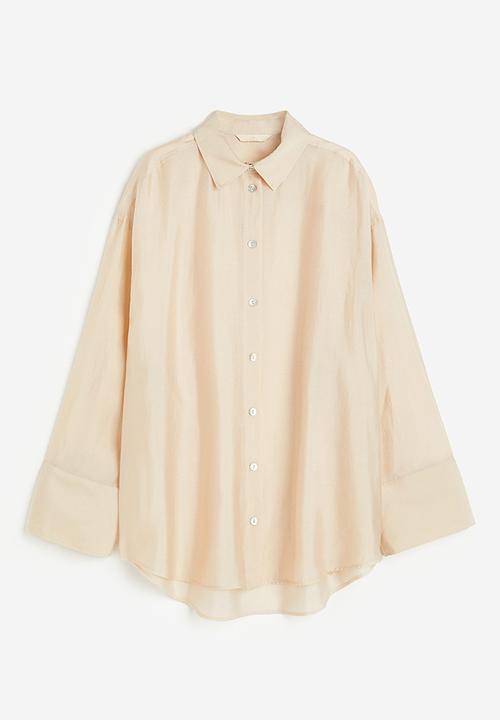 H&M - Oversized lyocell-blend shirt - light beige