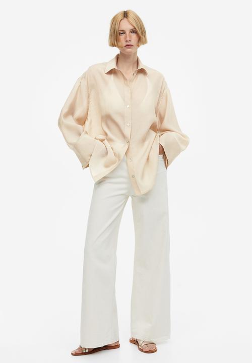 H&M - Oversized lyocell-blend shirt - light beige
