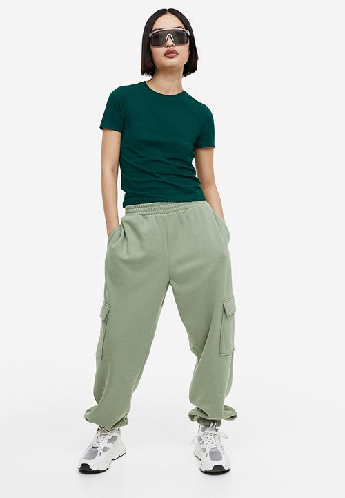 H&M - Fitted T-shirt - dark green