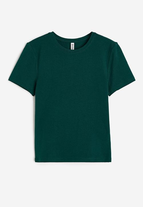 H&M - Fitted T-shirt - dark green