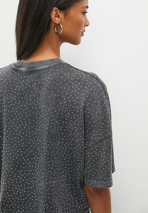 GUESS - Short sleeve rn stars tee - acid jet black