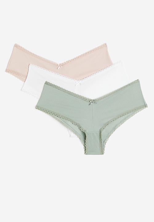 H&M - 3-pack hipster briefs - light pink/white/light green