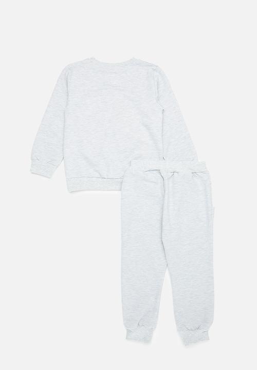 Pop Candy - Daisy print tracksuit set - grey