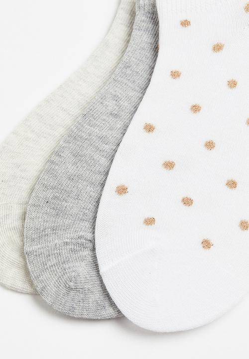 H&M - 7-pack trainer socks - white/spotted