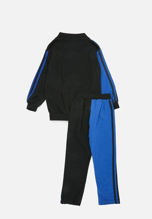 Pop Candy - Colour block tracksuit set - blue & black