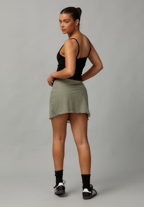Factorie - Mesh Mini Skirt - Khaki 