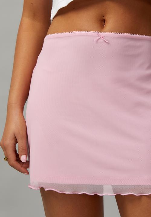 Factorie - Mesh Mini Skirt - Peachy Pink
