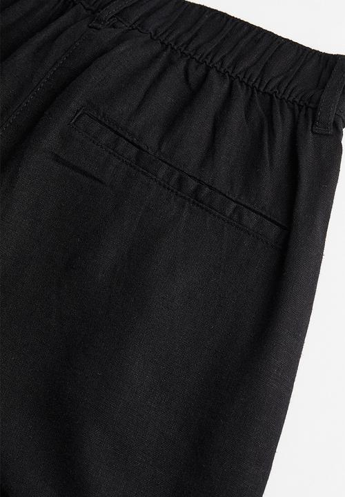 H&M - Linen-blend shorts - black