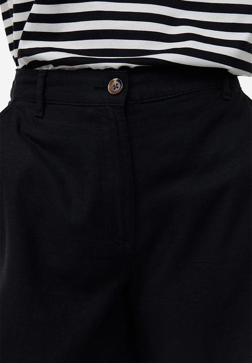 H&M - Linen-blend shorts - black