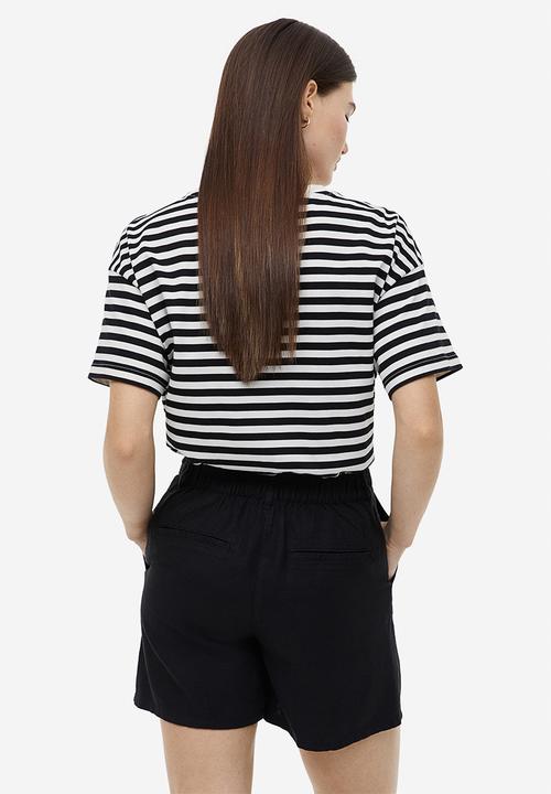 H&M - Linen-blend shorts - black