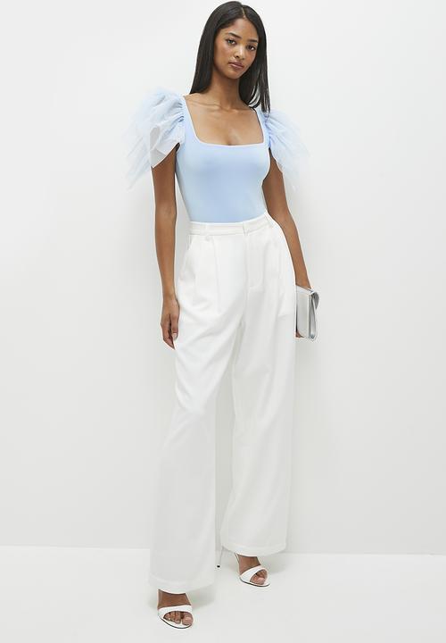 Superbalist - Ruffle sleeve bodysuit - frozen blue 