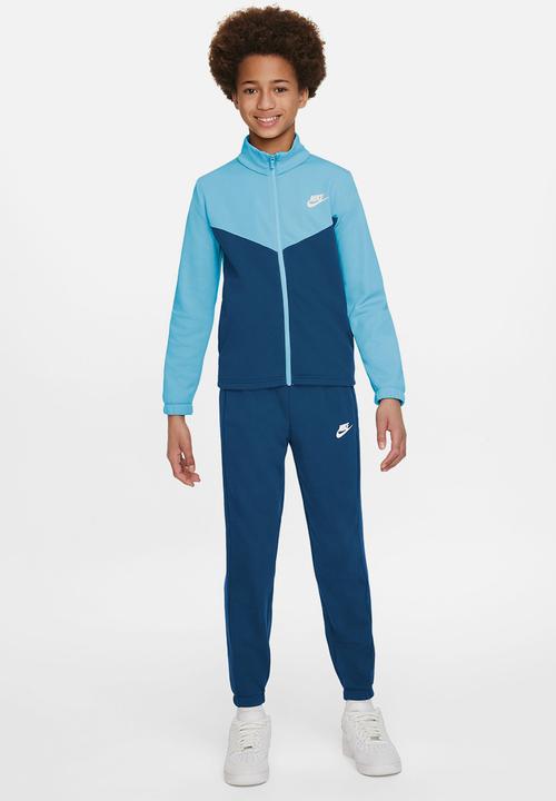 Nike - K Nsw Tracksuit Poly Fz Hbr - Aquarius Blue/Court Blue/White