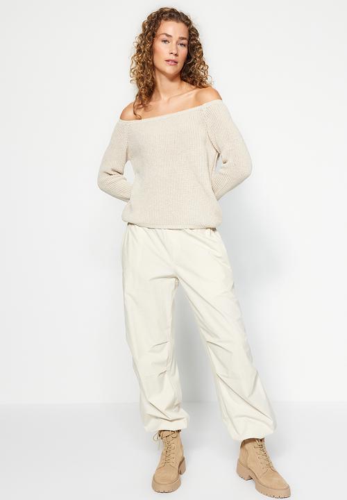 Trendyol - Carmen collar sweater - stone