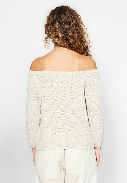 Trendyol - Carmen collar sweater - stone