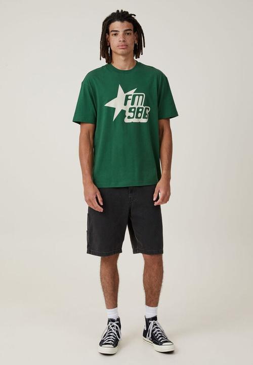 Cotton On - loose fit graphic t-shirt - irish green 