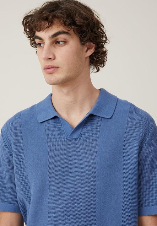 Cotton On - Resort short sleeve polo - pacific blue 