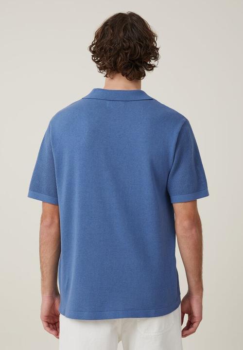 Cotton On - Resort short sleeve polo - pacific blue 