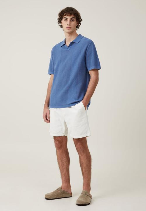 Cotton On - Resort short sleeve polo - pacific blue 