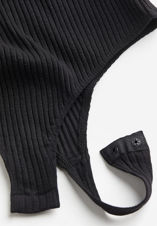 H&M - Ribbed thong body - black