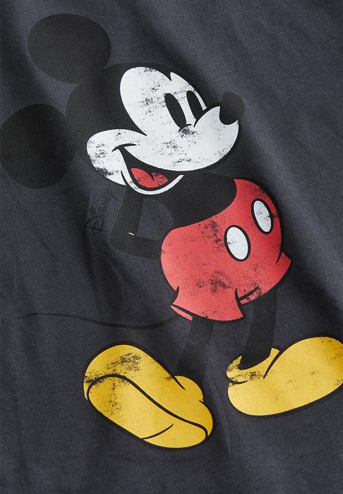 H&M - T-shirt with a motif - dark grey mickey mouse