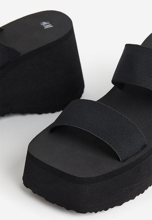 H&M - Wedge-heeled mules - black