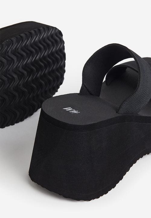 H&M - Wedge-heeled mules - black