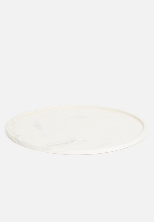 Terrazzo Home - Round serving tray - white marble 