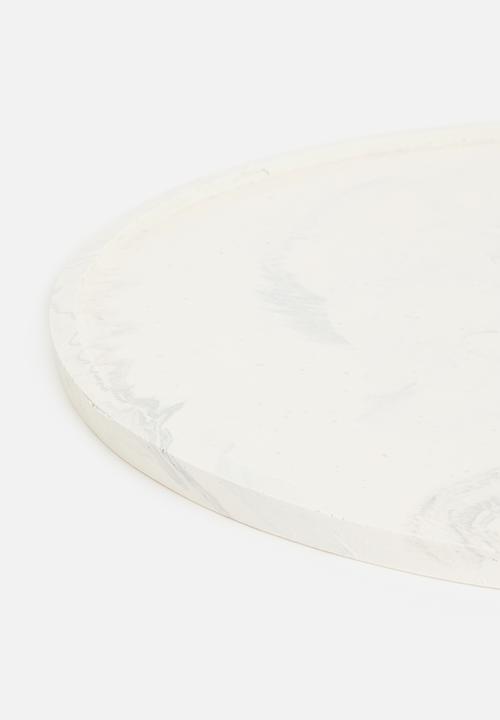 Terrazzo Home - Round serving tray - white marble 