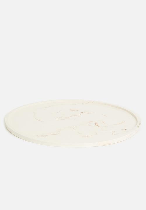 Terrazzo Home - Round serving tray - brown marble