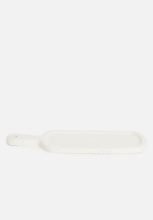 Terrazzo Home - Paddle serving board - white marble